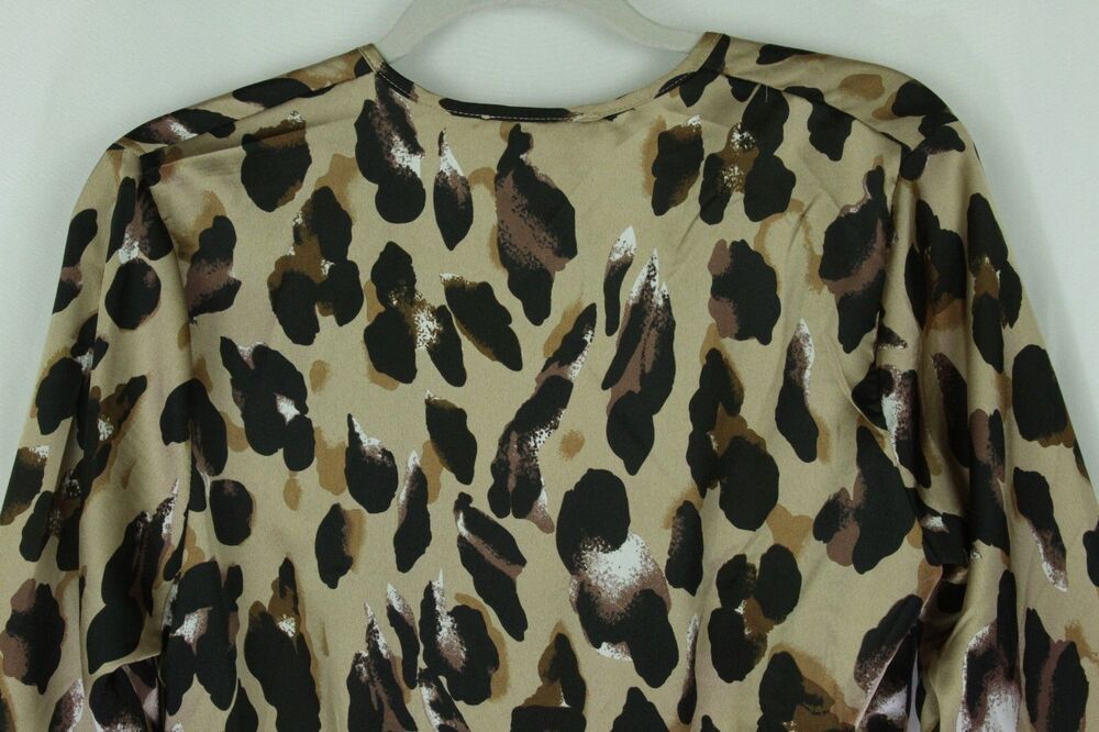Club London Dress Leopard V-Neck Long Sleeve US 10 UK14 New - Picture 8 of 12